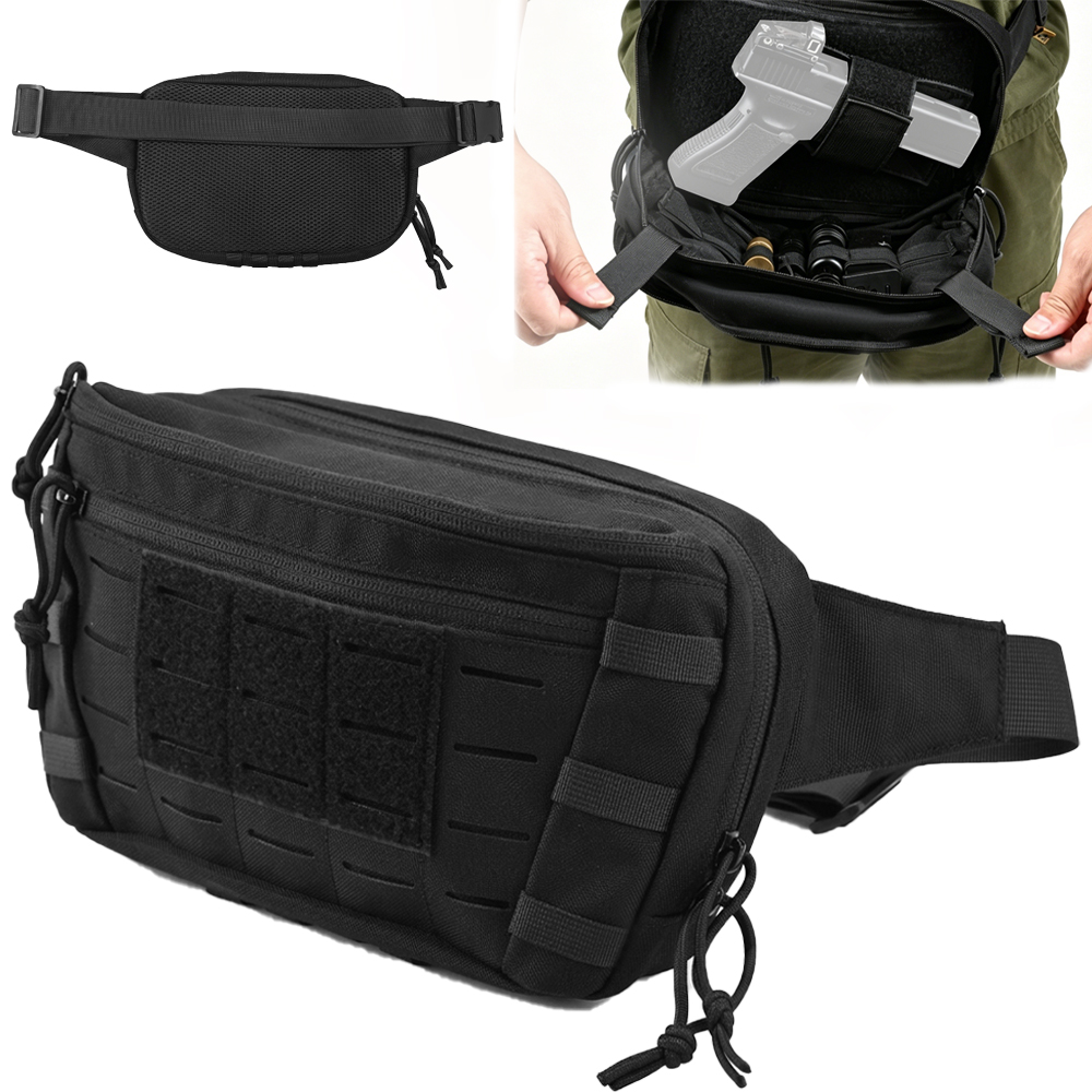 Edc Pistol Carry Bag - 戦術ピストルウエストバッグ CCW ファニーパック隠しキャリーガンホルスター胸クロスボディハンドガンバッグ EDC ツールポーチ狩猟
