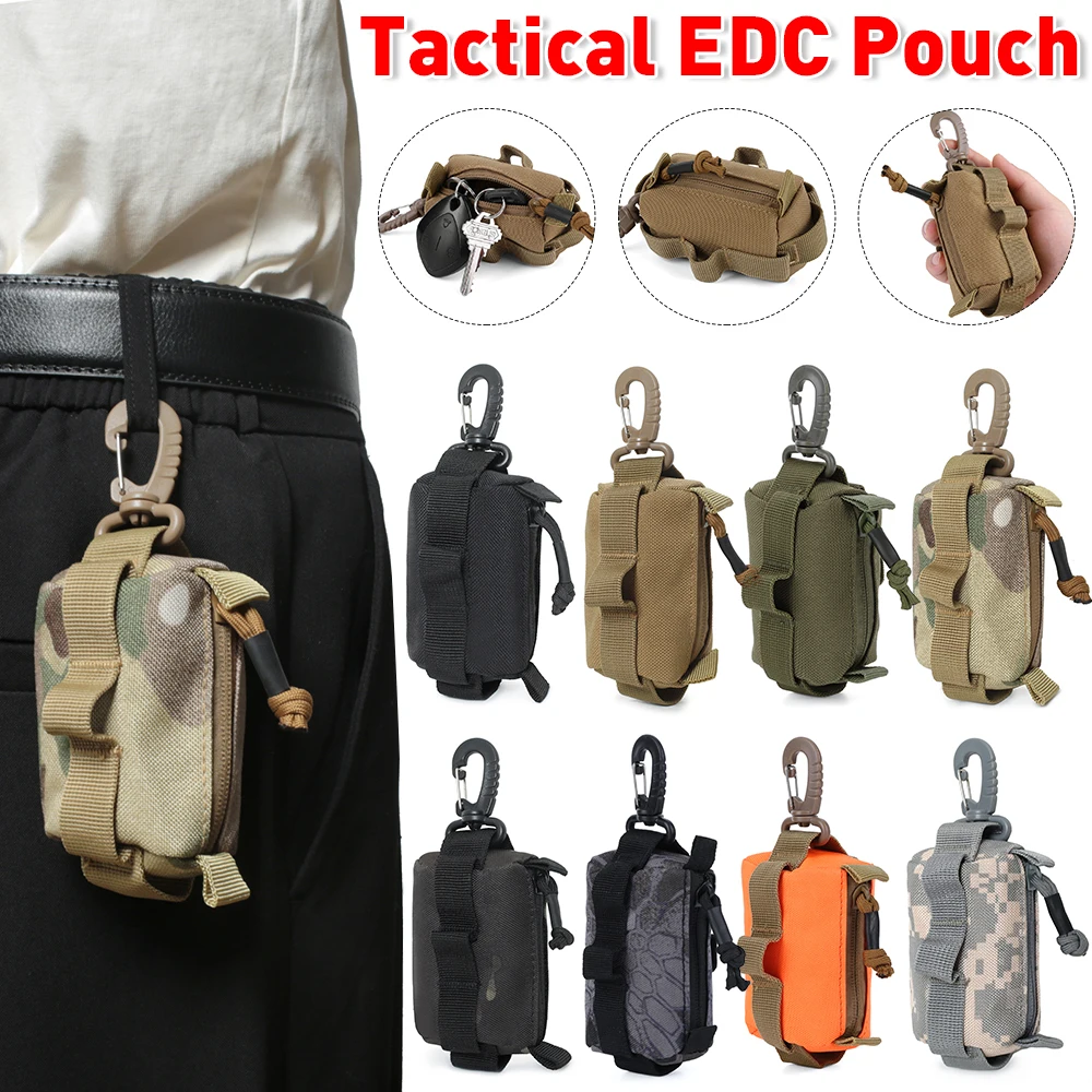 Edc Concealed Carry - 戦術的なポケット,ジッパー付きポケット,鍵,コイン,財布,ミリタリー,小さなバッグ,男性と女性のためのオーガナイザー,アウトドアハイキング
