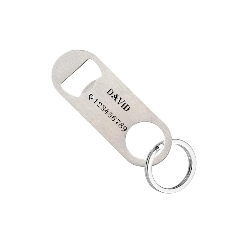 Bottle Opener Keyring - パーソナライズされたレーザー刻印ステンレス鋼,ソーダビールオープナー,電話番号,名前のパーソナライズされたロゴ,車のキーリング