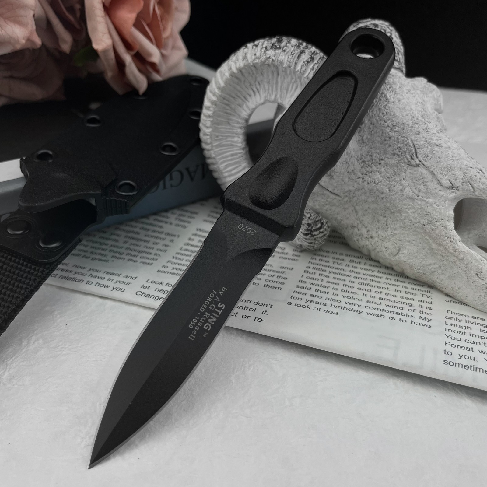 Edc Gear Every Day Carry - 多機能固定刃ナイフ 8Cr13MoV鋼 アウトドアキャンプ用 日常携帯ツール シース付き メンズEDCギア