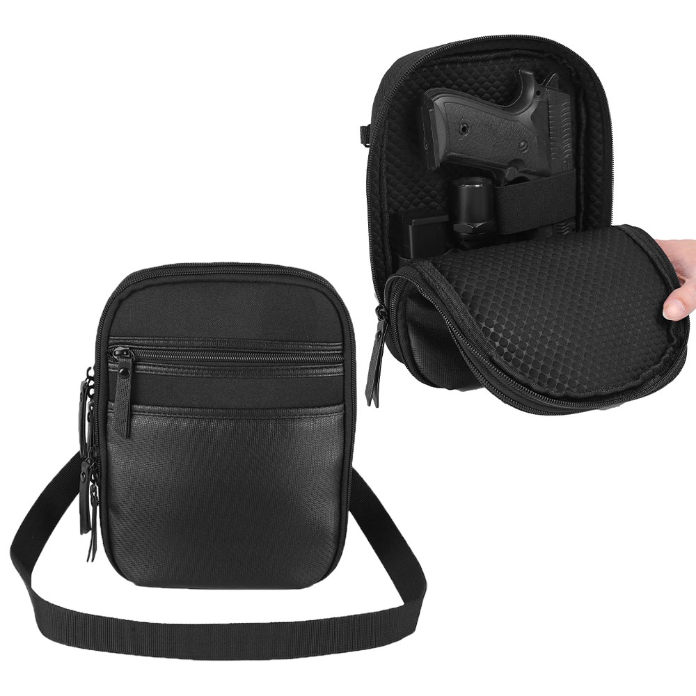 Edc Concealed Carry - 戦術的な銃バッグ隠しキャリーハンドガンバッグショルダーストラップバッグカートリッジ収納EDCケース狩猟キャンプ用銃ホルスター付き
