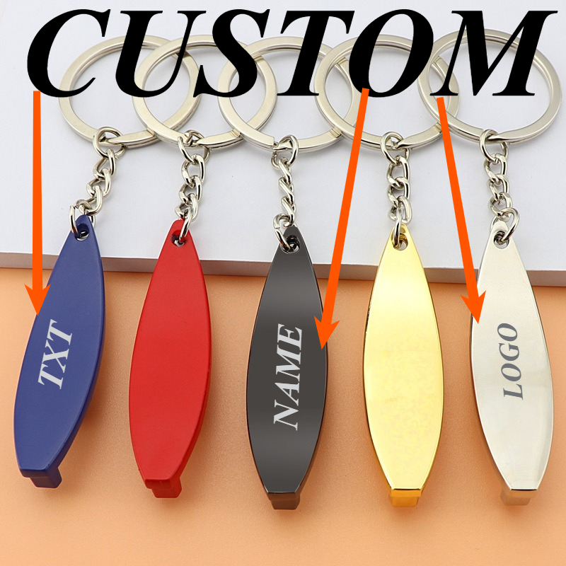 Bottle Opener Keyring - 1個 カスタムキーホルダー 名入れ メタルサーフボード ボトルオープナー オーナメント