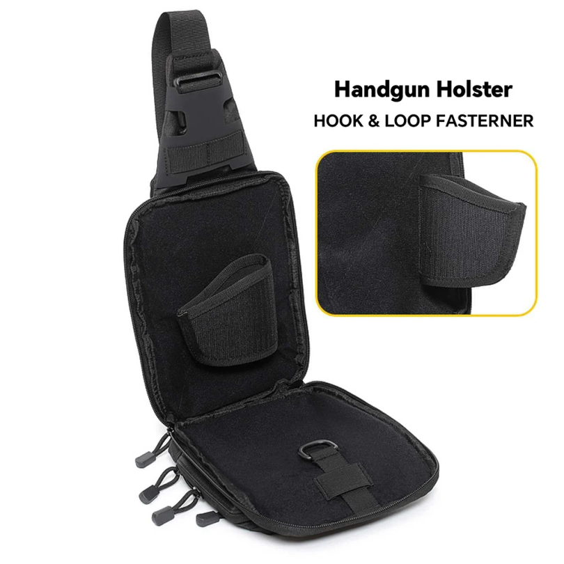 タクティカルスリングバッグ 隠しキャリー クロスボディガンバ - Edc Pistol Carry Bag のレビューと価格