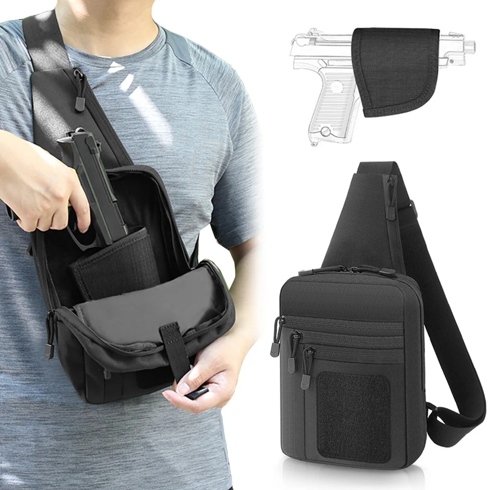 戦術的なピストルガンバッグ隠しキャリーガンホルスターハンドガ - Edc Pistol Carry Bag のレビューと価格