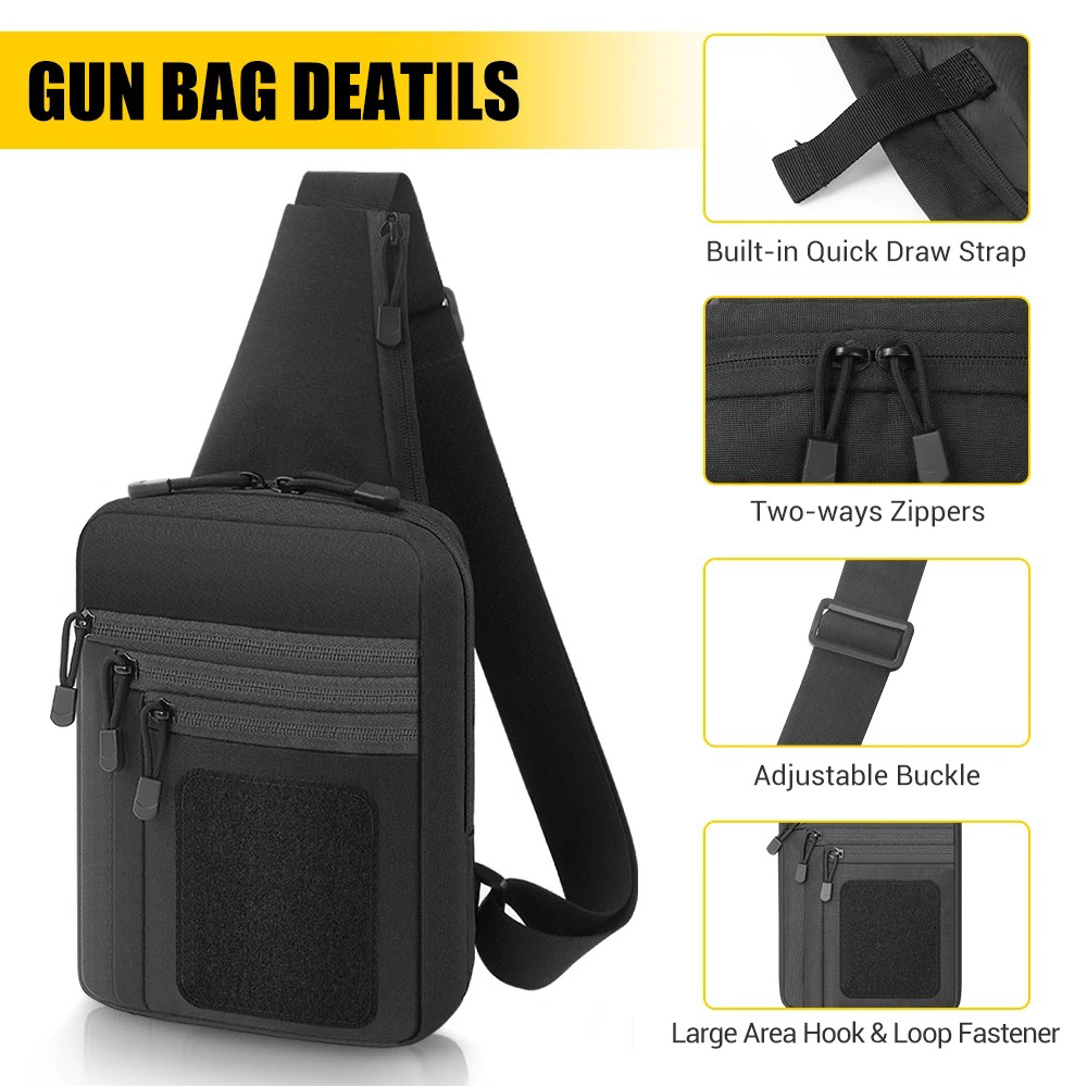 隠し銃持ち用チェストガンバッグ、ピストルガン収納バッグ、タク - Edc Pistol Carry Bag のレビューと価格
