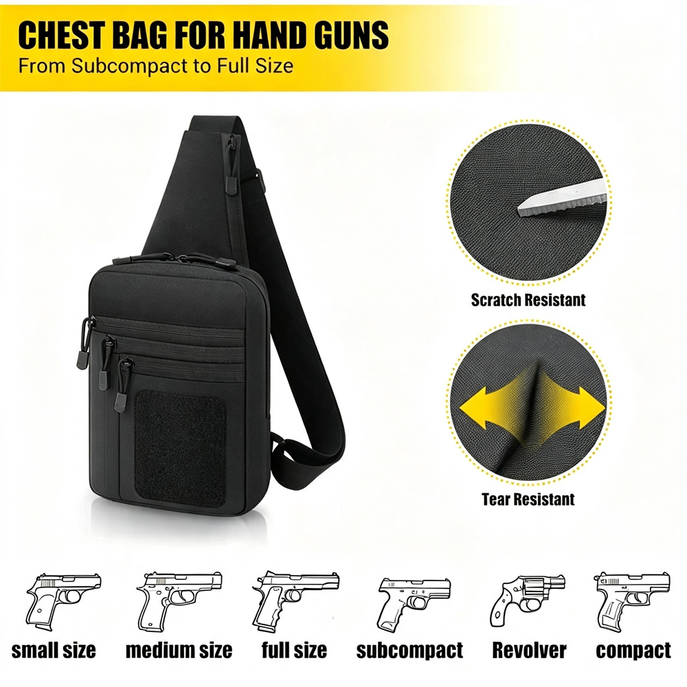 隠し銃持ち用チェストガンバッグ、ピストルガン収納バッグ、タク - Edc Pistol Carry Bag のレビューと価格