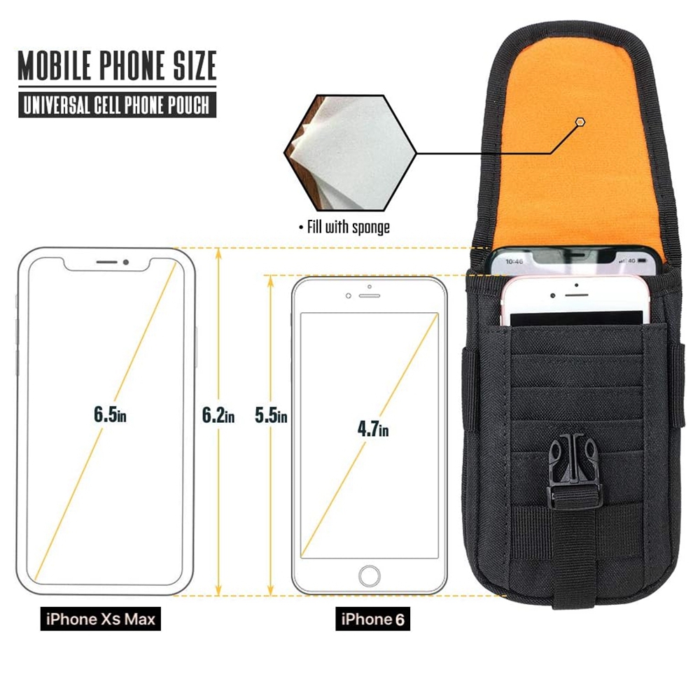 タクティカルフォンポーチMOLLE、スマートフォンホルスター - Edc Carry Pouch のレビューと価格