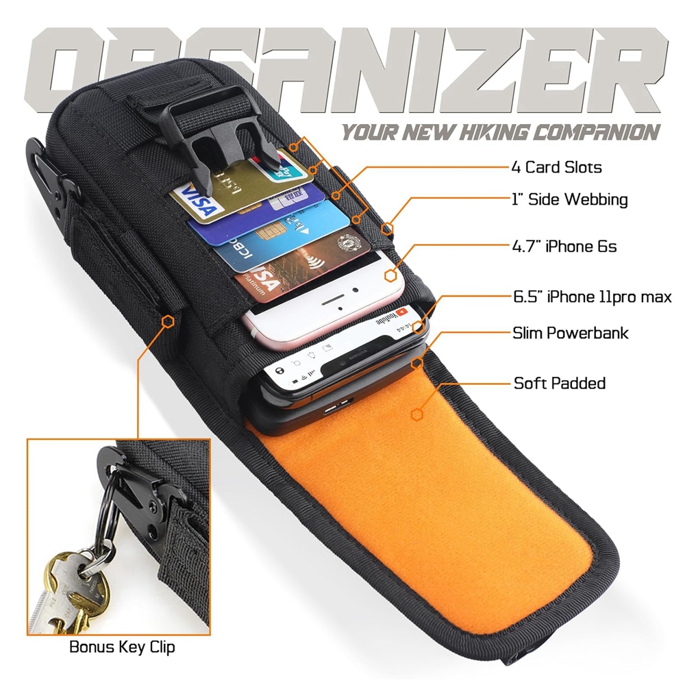 タクティカルフォンポーチMOLLE、スマートフォンホルスター - Edc Carry Pouch のレビューと価格