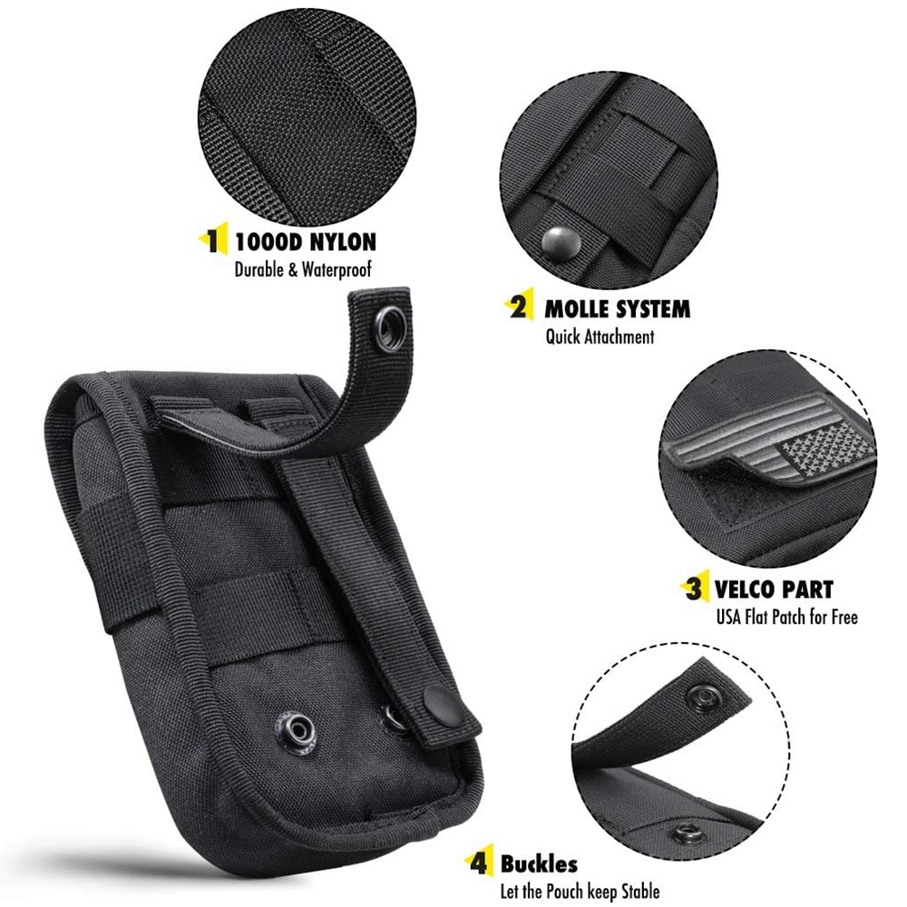タクティカルフォンポーチMOLLE、スマートフォンホルスター - Edc Carry Pouch のレビューと価格