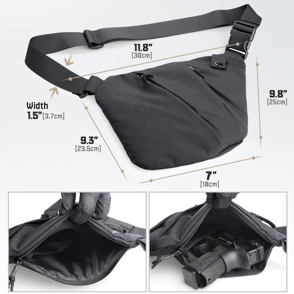 隠し戦術ピストルバッグ,メンズクロスボディバッグ,ピストルケ - Edc Pistol Carry Bag のレビューと価格