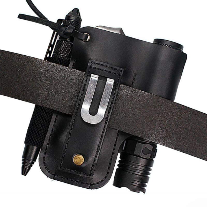 EDCレザー懐中電灯ツールホルスター多機能アウトドアタクティ - Edc Carry Pouch のレビューと価格