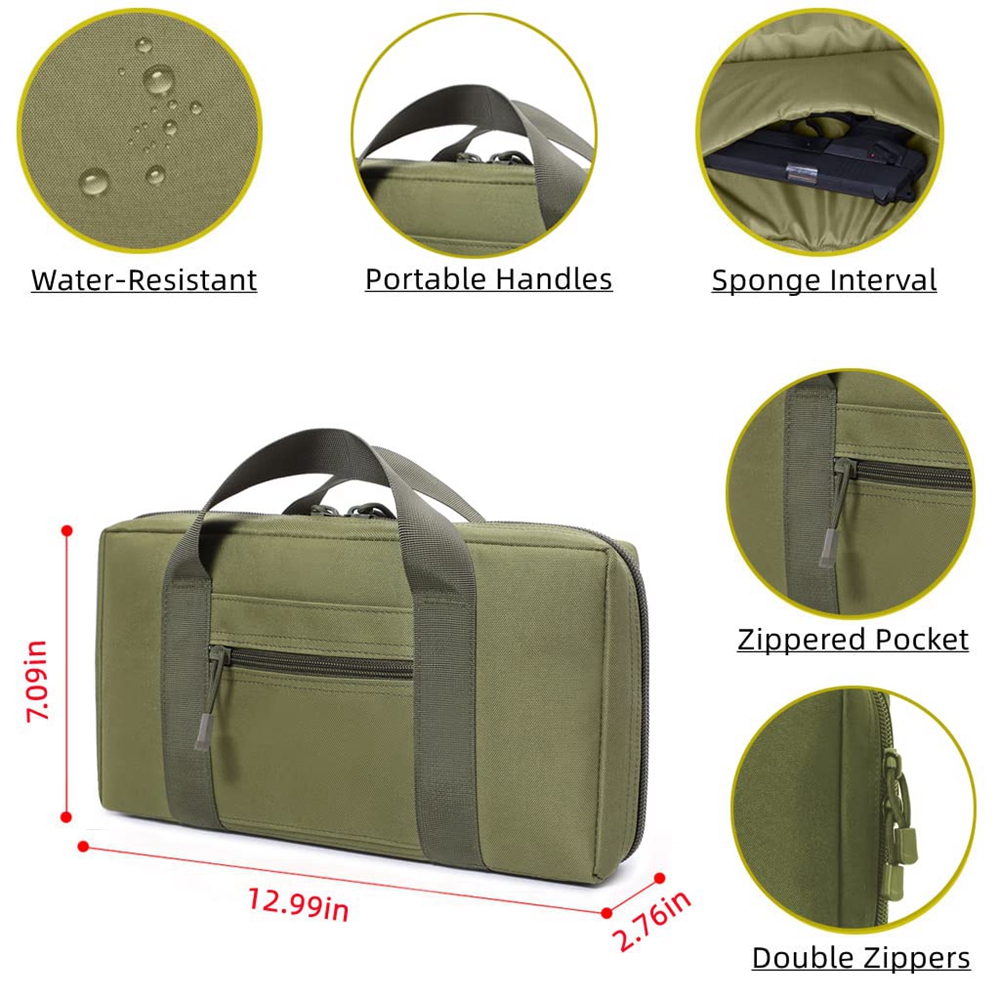 戦術的なピストルレンジバッグガンケース、ハンドガンと持ち運び - Edc Pistol Carry Bag のレビューと価格