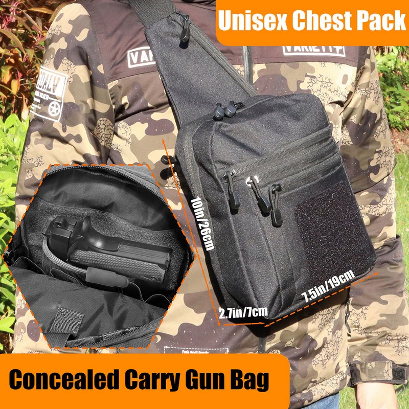 新しい戦術的なチェストバッグピストルホルスター隠し銃キャリー - Edc Pistol Carry Bag のレビューと価格
