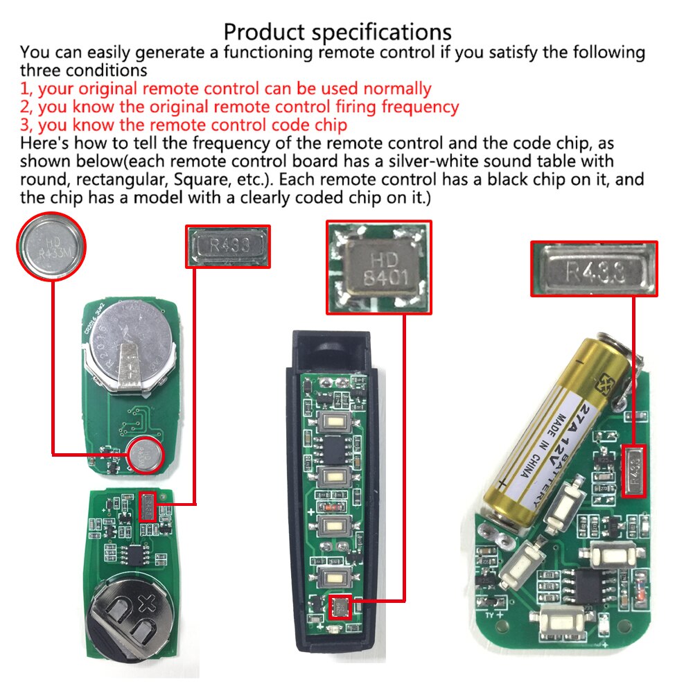 433MHZ コピーリモコン自動 4 チャンネルコードガレー - Bottle Opener Keyring のレビューと価格
