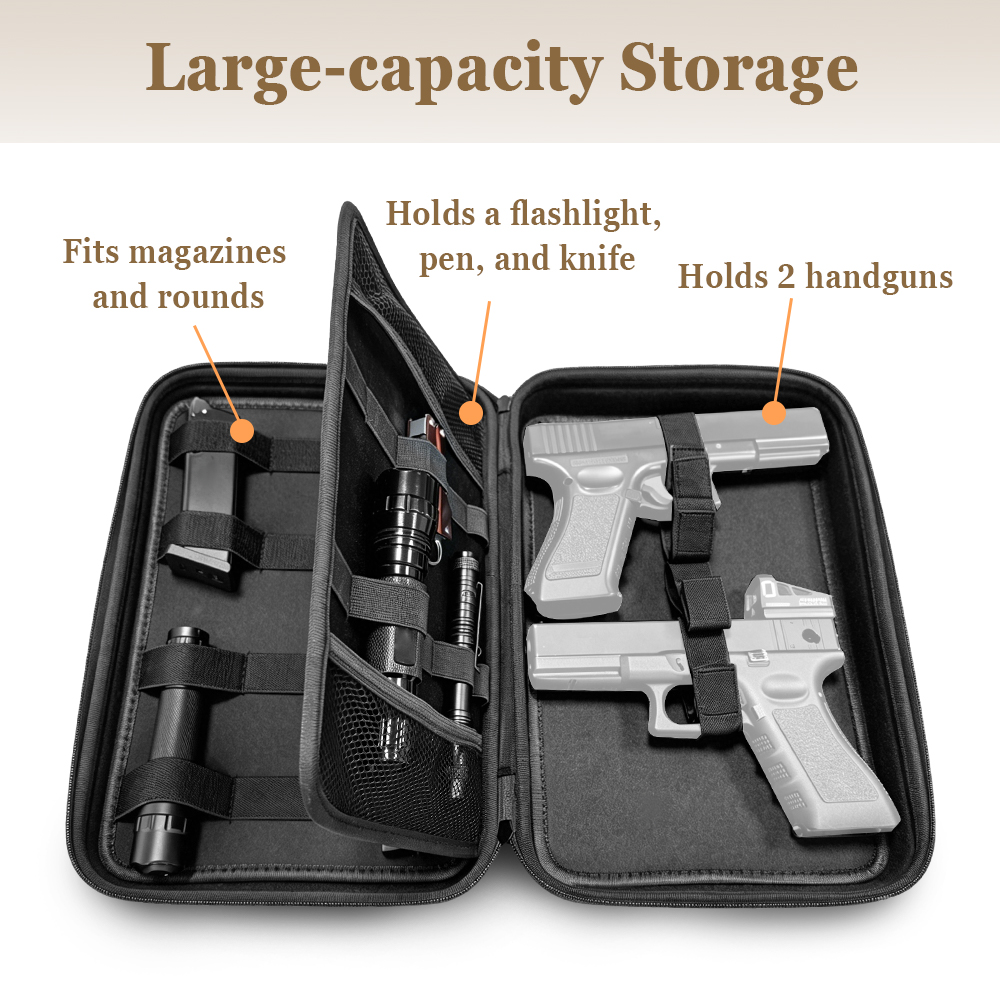 戦術的なピストルガンケースデュアルガン収納バッグ隠しキャリー - Edc Pistol Carry Bag のレビューと価格