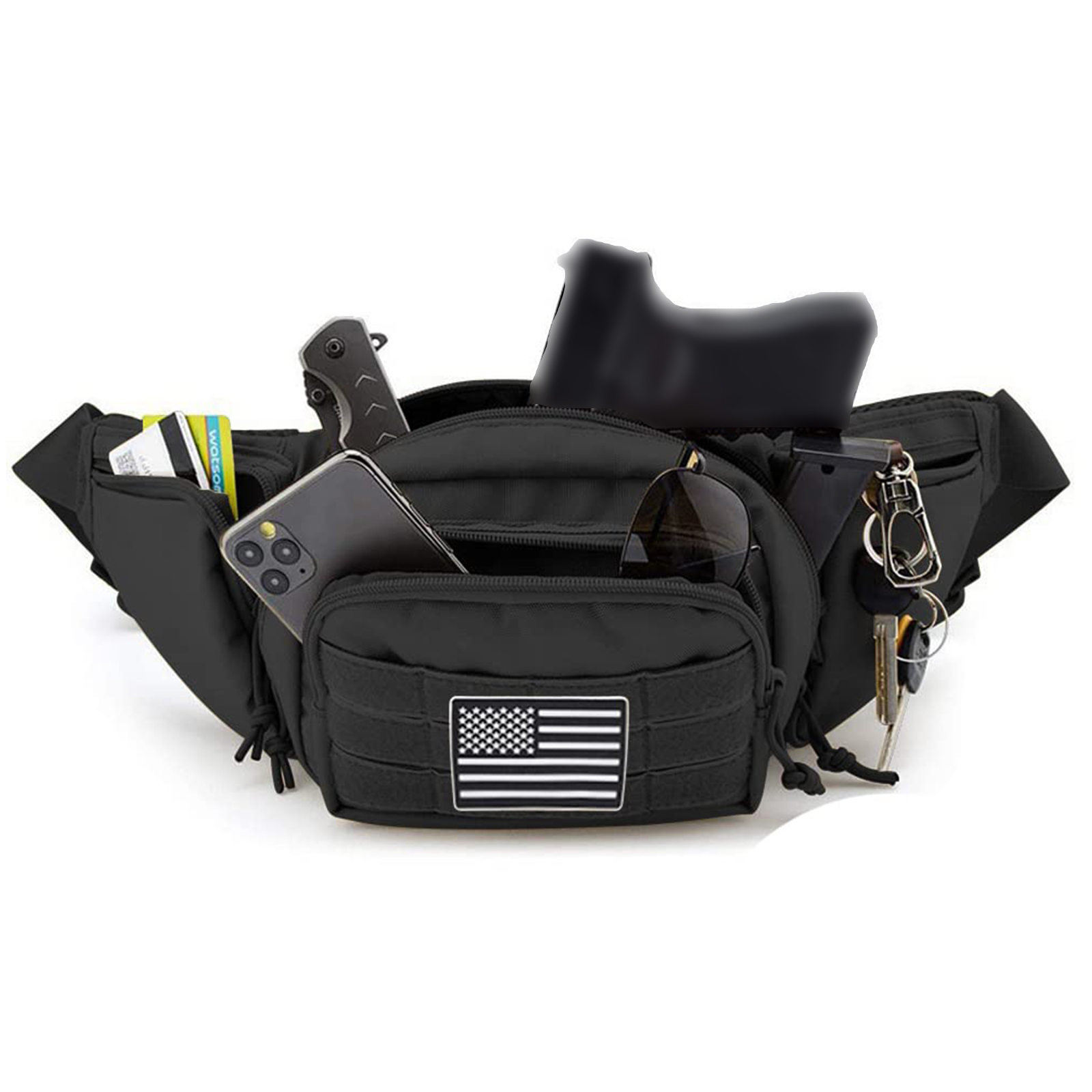 戦術的なファニーパックガンホルスター隠しキャリーピストルウエ - Edc Pistol Carry Bag のレビューと価格