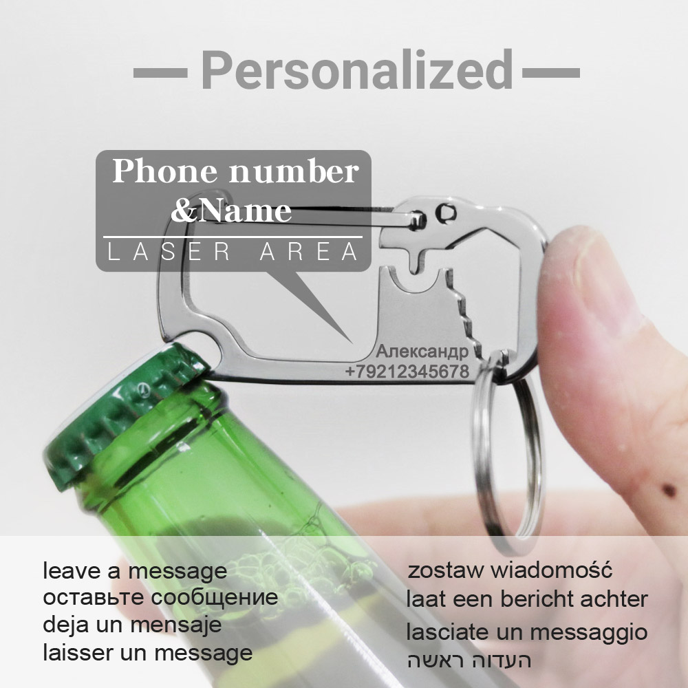 キーホルダー,ステンレス鋼,多機能,キーチェーンk421 - Bottle Opener Keyring のレビューと価格